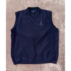 Polo Golf Ralph Lauren Men's Navy Blue Vest Nylon Pullover V Neck Size X-Large